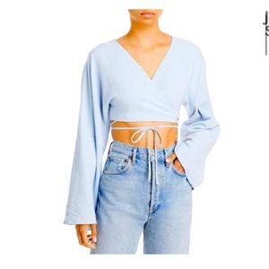 CHARLIE HOLIDAY JASPER WRAP LONG SLEEVES CROP TOP